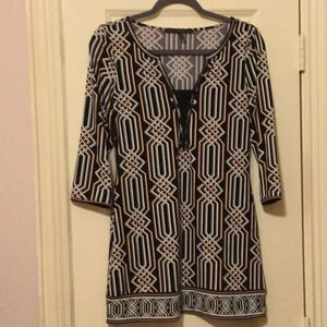 White House Black Market Geometric Design Tunic